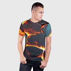 Футболка спортивная мужская Огонь из разломленных плит, цвет: 3D-принт — фото 2