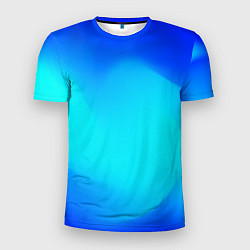 Футболка спортивная мужская Градиент синий, цвет: 3D-принт