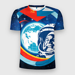 Мужская спорт-футболка Первый космонавт Юрий Гагарин