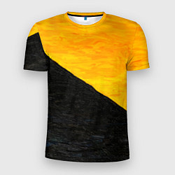 Футболка спортивная мужская Желто-черные масляные краски, цвет: 3D-принт