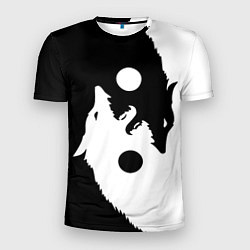 Мужская спорт-футболка Инь-Ян волки