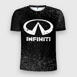 Мужская спорт-футболка Infiniti с потертостями на темном фоне
