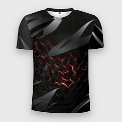 Футболка спортивная мужская Black and red abstract, цвет: 3D-принт