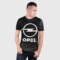 Футболка спортивная мужская Opel с потертостями на темном фоне, цвет: 3D-принт — фото 2