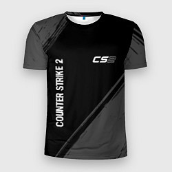 Футболка спортивная мужская Counter Strike 2 glitch на темном фоне: надпись, с, цвет: 3D-принт
