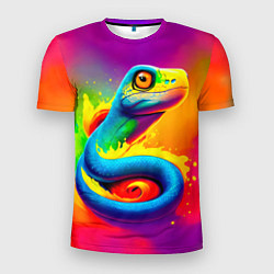 Мужская спорт-футболка Змейка в красках