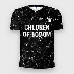Футболка спортивная мужская Children of Bodom glitch на темном фоне: символ св, цвет: 3D-принт