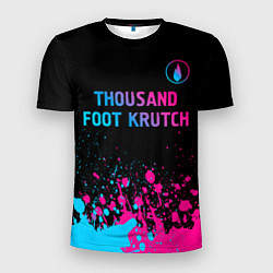 Футболка спортивная мужская Thousand Foot Krutch - neon gradient: символ сверх, цвет: 3D-принт