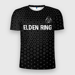 Мужская спорт-футболка Elden Ring glitch на темном фоне: символ сверху