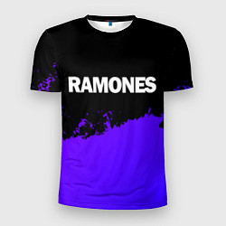 Мужская спорт-футболка Ramones purple grunge