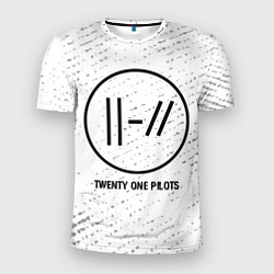 Мужская спорт-футболка Twenty One Pilots glitch на светлом фоне