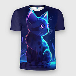 Мужская спорт-футболка Рисованный котенок