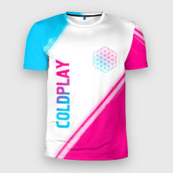 Футболка спортивная мужская Coldplay neon gradient style: надпись, символ, цвет: 3D-принт