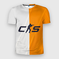Мужская спорт-футболка Counter Strike 2 White Orange Stripes