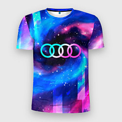 Мужская спорт-футболка Audi неоновый космос