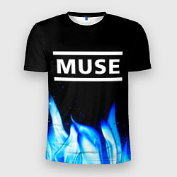 Мужская спорт-футболка Muse blue fire