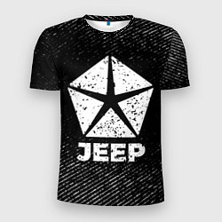 Мужская спорт-футболка Jeep с потертостями на темном фоне