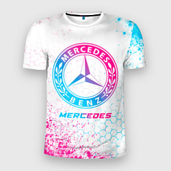 Мужская спорт-футболка Mercedes neon gradient style