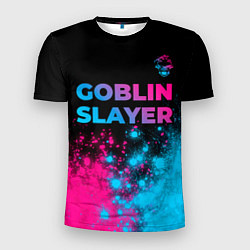 Мужская спорт-футболка Goblin Slayer - neon gradient: символ сверху