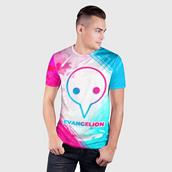 Футболка спортивная мужская Evangelion neon gradient style, цвет: 3D-принт — фото 2