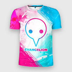 Мужская спорт-футболка Evangelion neon gradient style