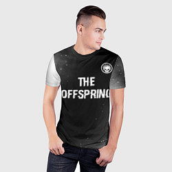 Футболка спортивная мужская The Offspring glitch на темном фоне: символ сверху, цвет: 3D-принт — фото 2