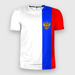 Футболка спортивная мужская Цвета России - герб, цвет: 3D-принт