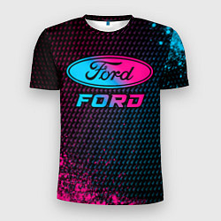 Футболка спортивная мужская Ford - neon gradient, цвет: 3D-принт