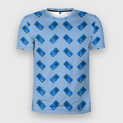 Футболка спортивная мужская Синяя консоль тетрис, цвет: 3D-принт