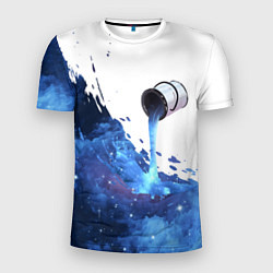 Футболка спортивная мужская Банка с синей краской, цвет: 3D-принт