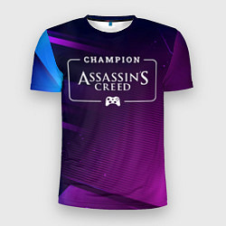 Мужская спорт-футболка Assassins Creed gaming champion: рамка с лого и дж