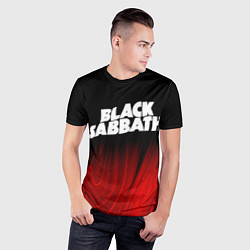 Футболка спортивная мужская Black Sabbath red plasma, цвет: 3D-принт — фото 2