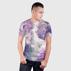 Футболка спортивная мужская Сирень и Пионы Акварель, цвет: 3D-принт — фото 2