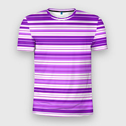 Футболка спортивная мужская Фиолетовые полосы, цвет: 3D-принт