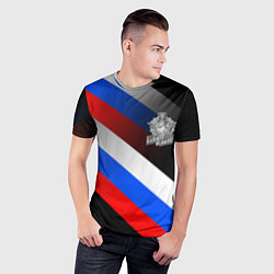 Футболка спортивная мужская Пограничные войска - флаг РФ, цвет: 3D-принт — фото 2
