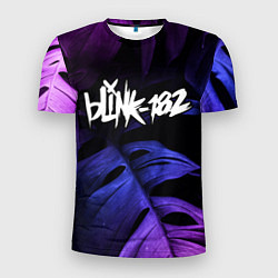 Футболка спортивная мужская Blink 182 neon monstera, цвет: 3D-принт