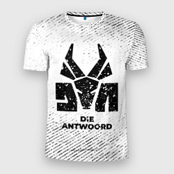 Мужская спорт-футболка Die Antwoord с потертостями на светлом фоне