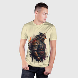 Футболка спортивная мужская Самурай с двумя мечами - нейросеть, цвет: 3D-принт — фото 2