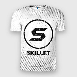 Мужская спорт-футболка Skillet с потертостями на светлом фоне