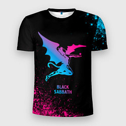 Мужская спорт-футболка Black Sabbath - neon gradient