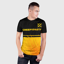 Футболка спортивная мужская CreepyPasta - gold gradient: символ сверху, цвет: 3D-принт — фото 2