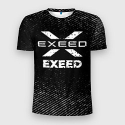 Мужская спорт-футболка Exeed с потертостями на темном фоне