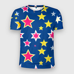 Мужская спорт-футболка Звёзды разных цветов