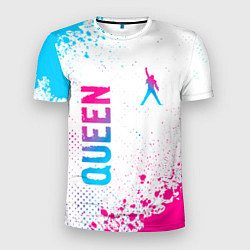 Футболка спортивная мужская Queen neon gradient style: надпись, символ, цвет: 3D-принт