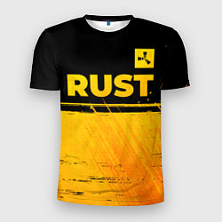 Мужская спорт-футболка Rust - gold gradient: символ сверху