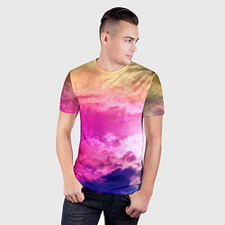 Футболка спортивная мужская Разноцветное небо, цвет: 3D-принт — фото 2