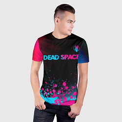 Футболка спортивная мужская Dead Space - neon gradient: символ сверху, цвет: 3D-принт — фото 2