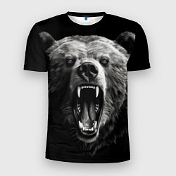 Мужская спорт-футболка Агрессивный таежный медведь