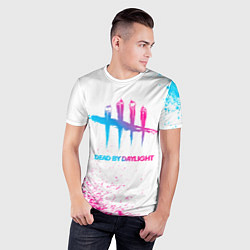 Футболка спортивная мужская Dead by Daylight neon gradient style, цвет: 3D-принт — фото 2