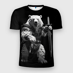 Мужская спорт-футболка Белый медведь воин